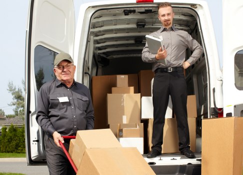 Loading furniture into a van for a Shepherds Bush move