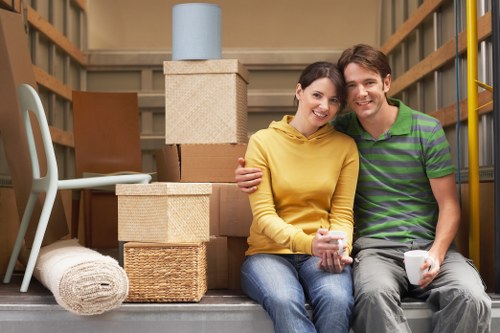 Furniture and boxes being prepared for a local move in Shepherds Bush