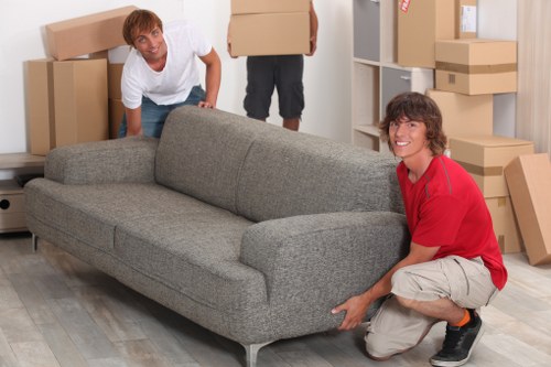Trained removals staff handling items carefully